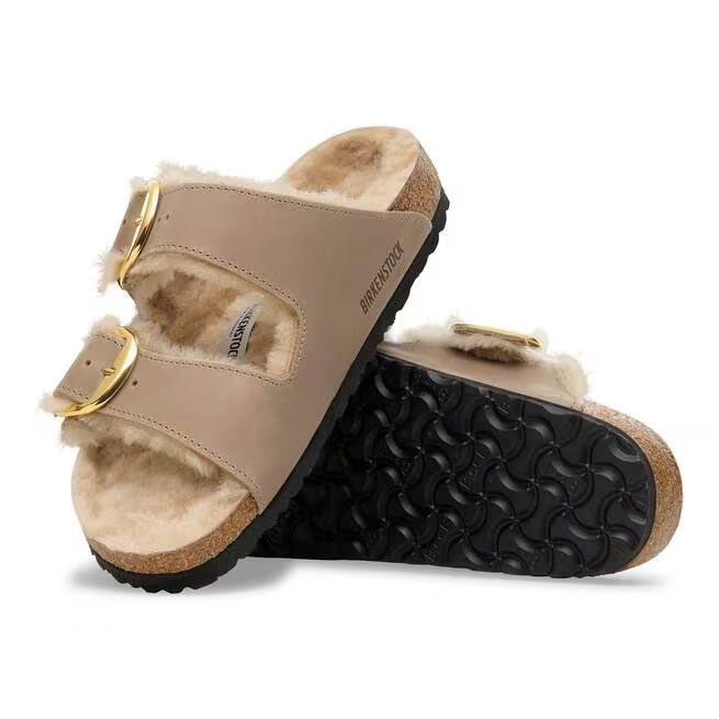 Birkenstock Arizona Big Buckle Shearling Marrone Tabacco