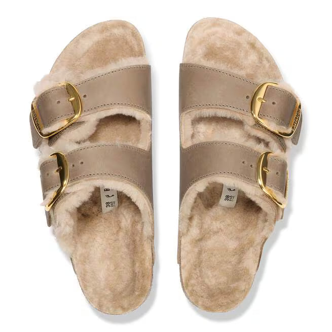 Birkenstock Arizona Big Buckle Shearling Marrone Tabacco