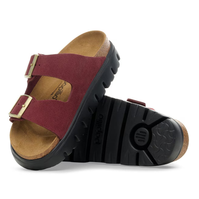 Birkenstock Arizona Platform Suede Leather Zinfandel