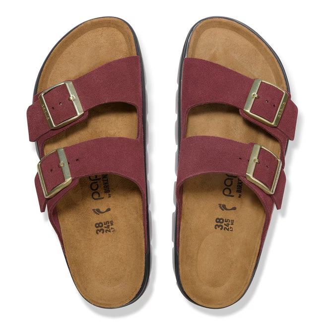 Birkenstock Arizona Platform Suede Leather Zinfandel