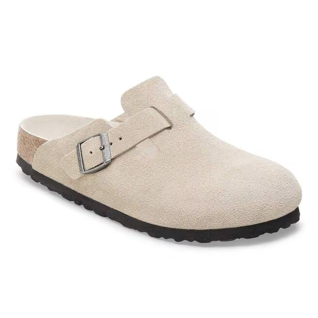 Birkenstock Boston Soft Footbed Suede Tonalità Di Ostrica