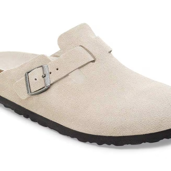 Birkenstock Boston Soft Footbed Suede Tonalità Di Ostrica