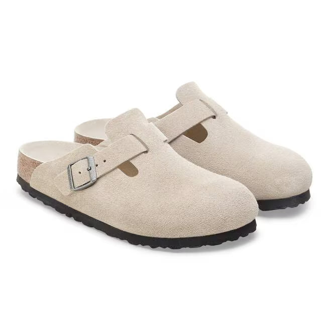 Birkenstock Boston Soft Footbed Suede Tonalità Di Ostrica