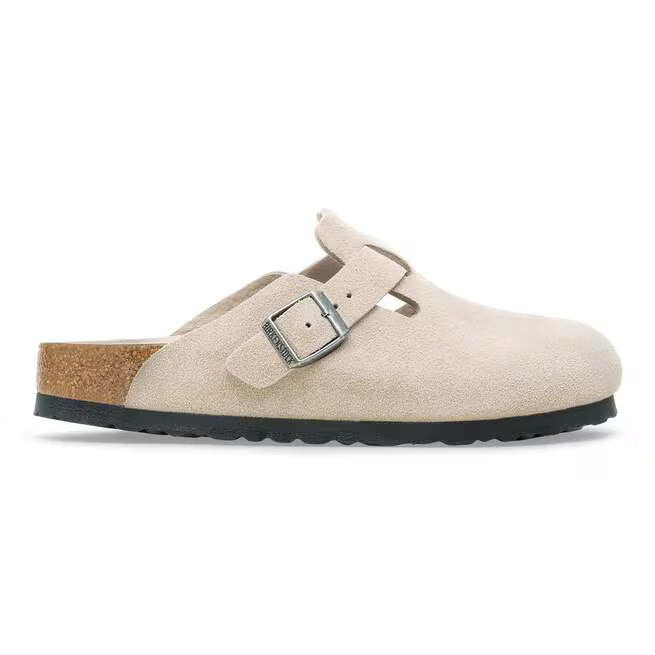 Birkenstock Boston Soft Footbed Suede Tonalità Di Ostrica