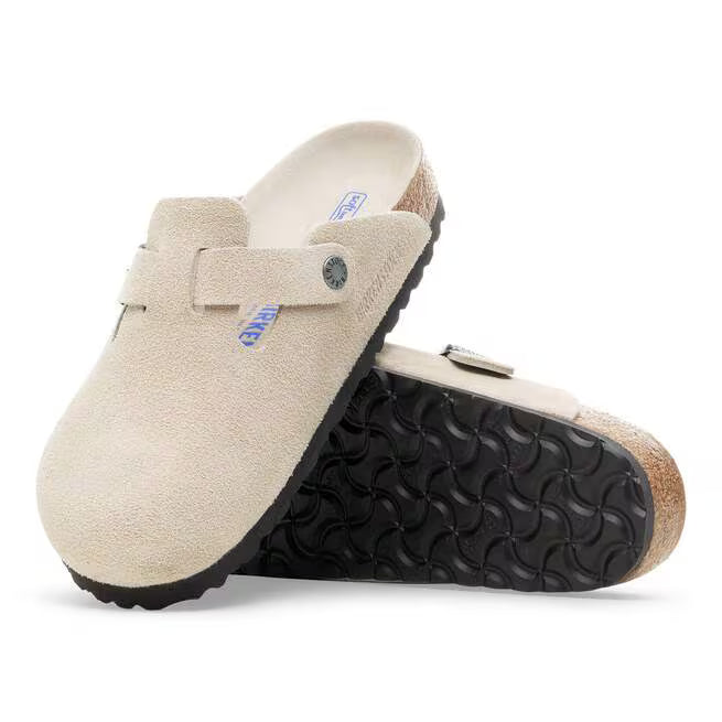 Birkenstock Boston Soft Footbed Suede Tonalità Di Ostrica