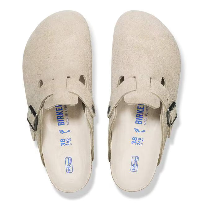 Birkenstock Boston Soft Footbed Suede Tonalità Di Ostrica