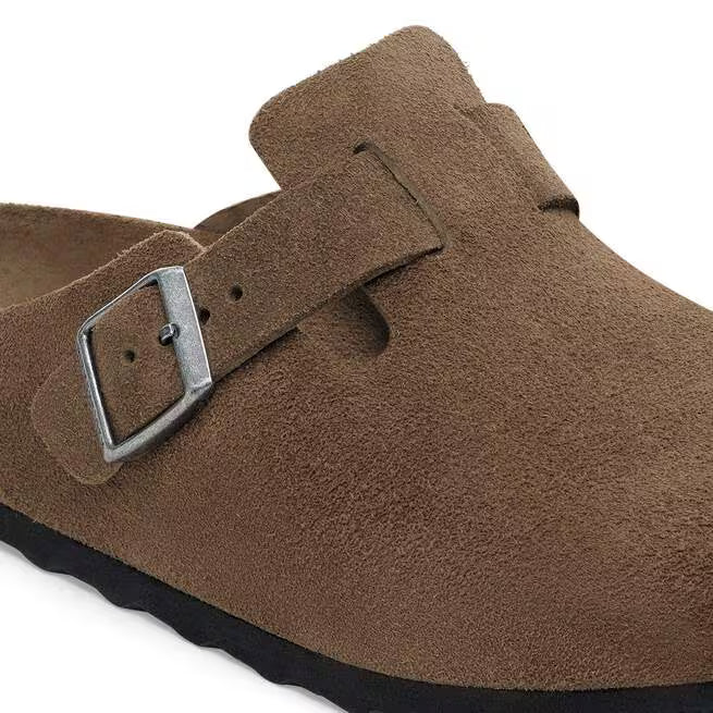 Birkenstock Boston Soft Footbed Suede Tonale Tè Scuro