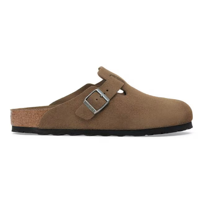 Birkenstock Boston Soft Footbed Suede Tonale Tè Scuro