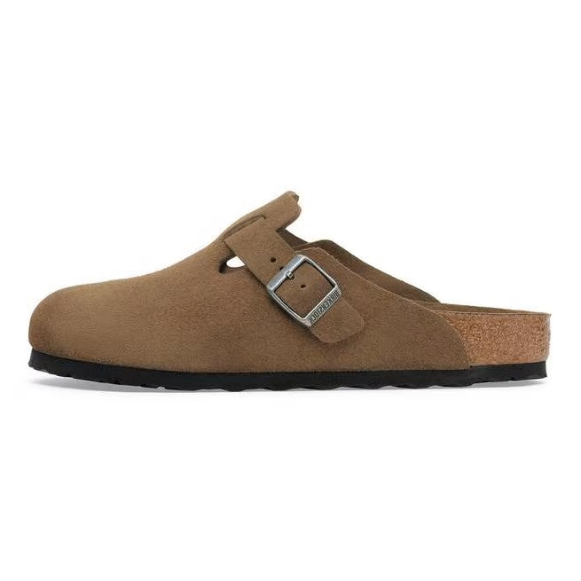 Birkenstock Boston Soft Footbed Suede Tonale Tè Scuro