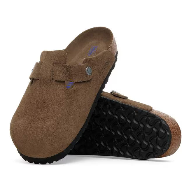 Birkenstock Boston Soft Footbed Suede Tonale Tè Scuro