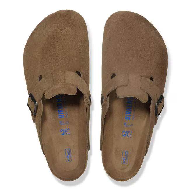 Birkenstock Boston Soft Footbed Suede Tonale Tè Scuro