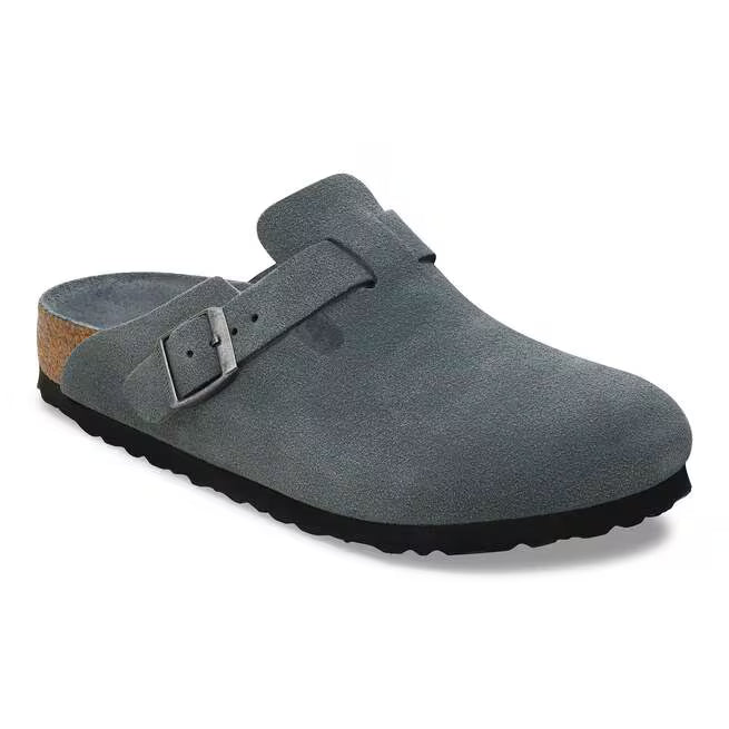 Birkenstock Boston Soft Footbed Suede Tonalità grigio basalto