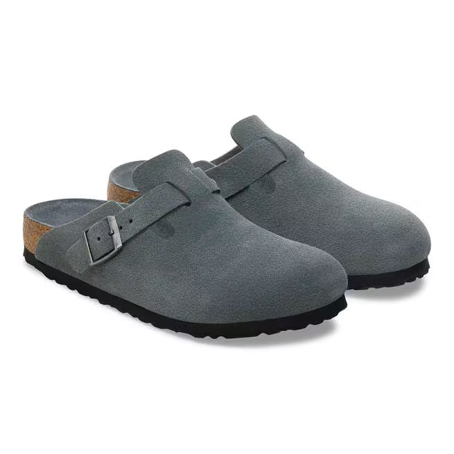 Birkenstock Boston Soft Footbed Suede Tonalità grigio basalto