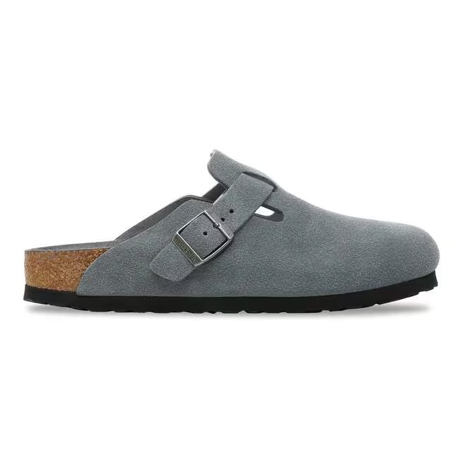 Birkenstock Boston Soft Footbed Suede Tonalità grigio basalto