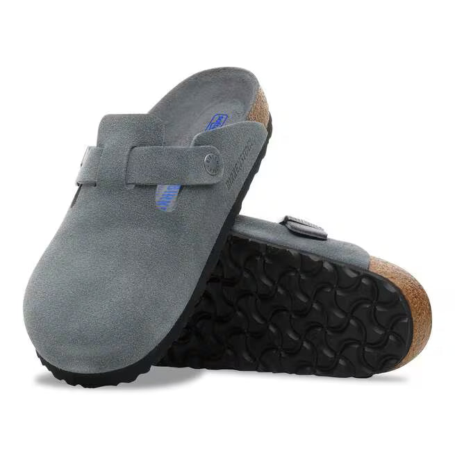 Birkenstock Boston Soft Footbed Suede Tonalità grigio basalto