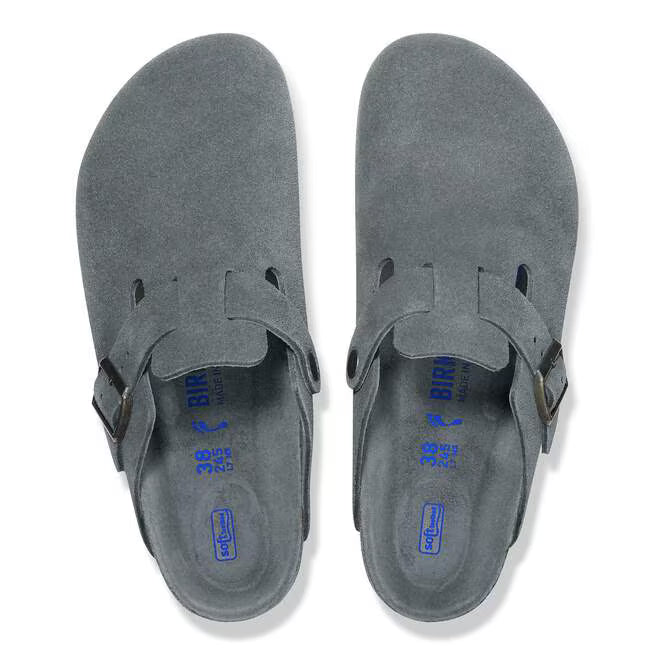 Birkenstock Boston Soft Footbed Suede Tonalità grigio basalto