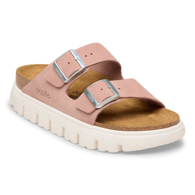 Birkenstock Arizona Platform Suede Leathe Argilla Rosa