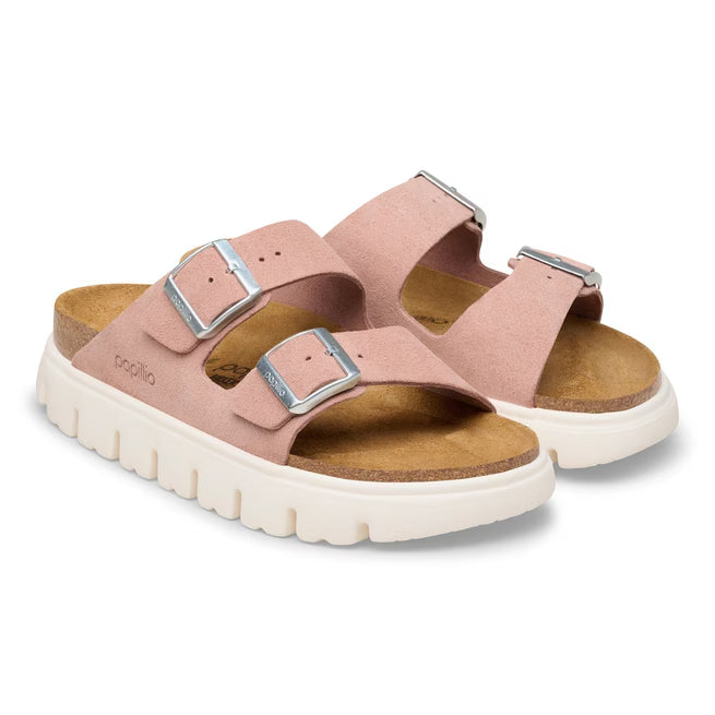 Birkenstock Arizona Platform Suede Leathe Argilla Rosa