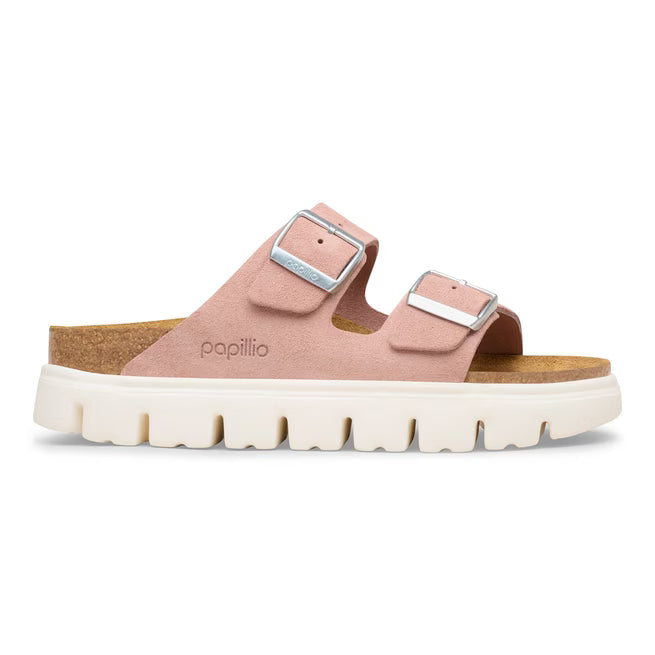 Birkenstock Arizona Platform Suede Leathe Argilla Rosa