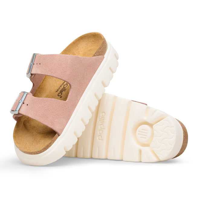 Birkenstock Arizona Platform Suede Leathe Argilla Rosa