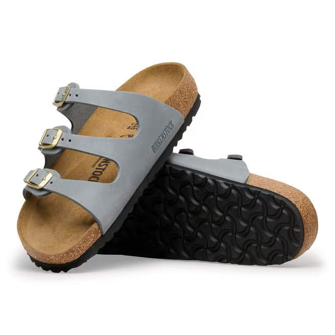 Birkenstock Florida Fresh Oiled Leather Grigio Basalto