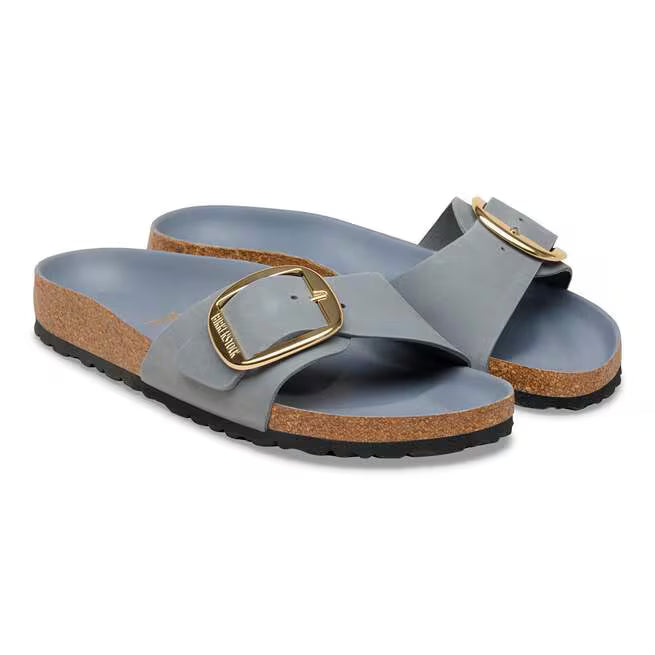 Birkenstock Madrid Big Buckle Oiled Leather Grigio basalto