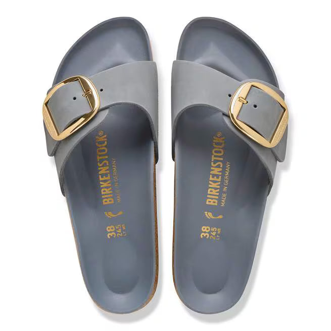 Birkenstock Madrid Big Buckle Oiled Leather Grigio basalto