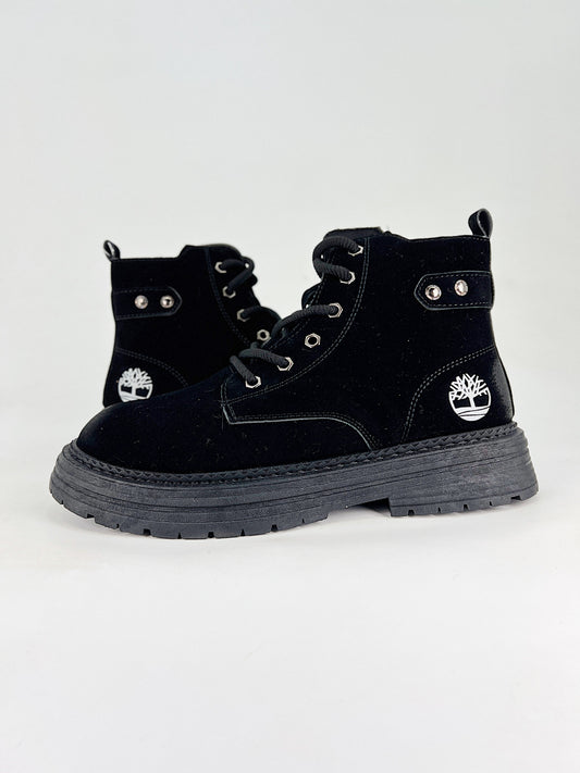 Timberland Black Suede Lug Boots
