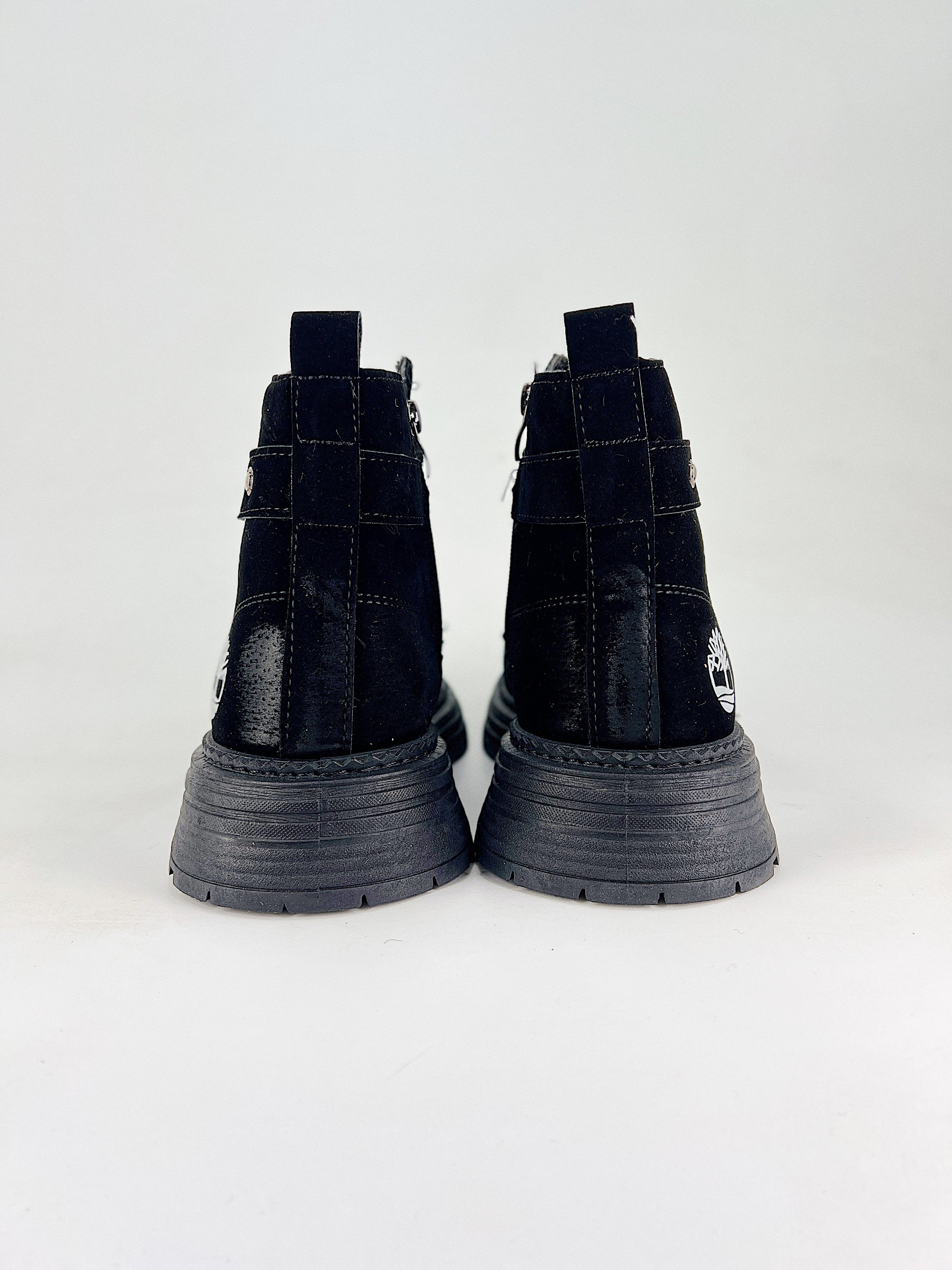 Timberland Black Suede Lug Boots