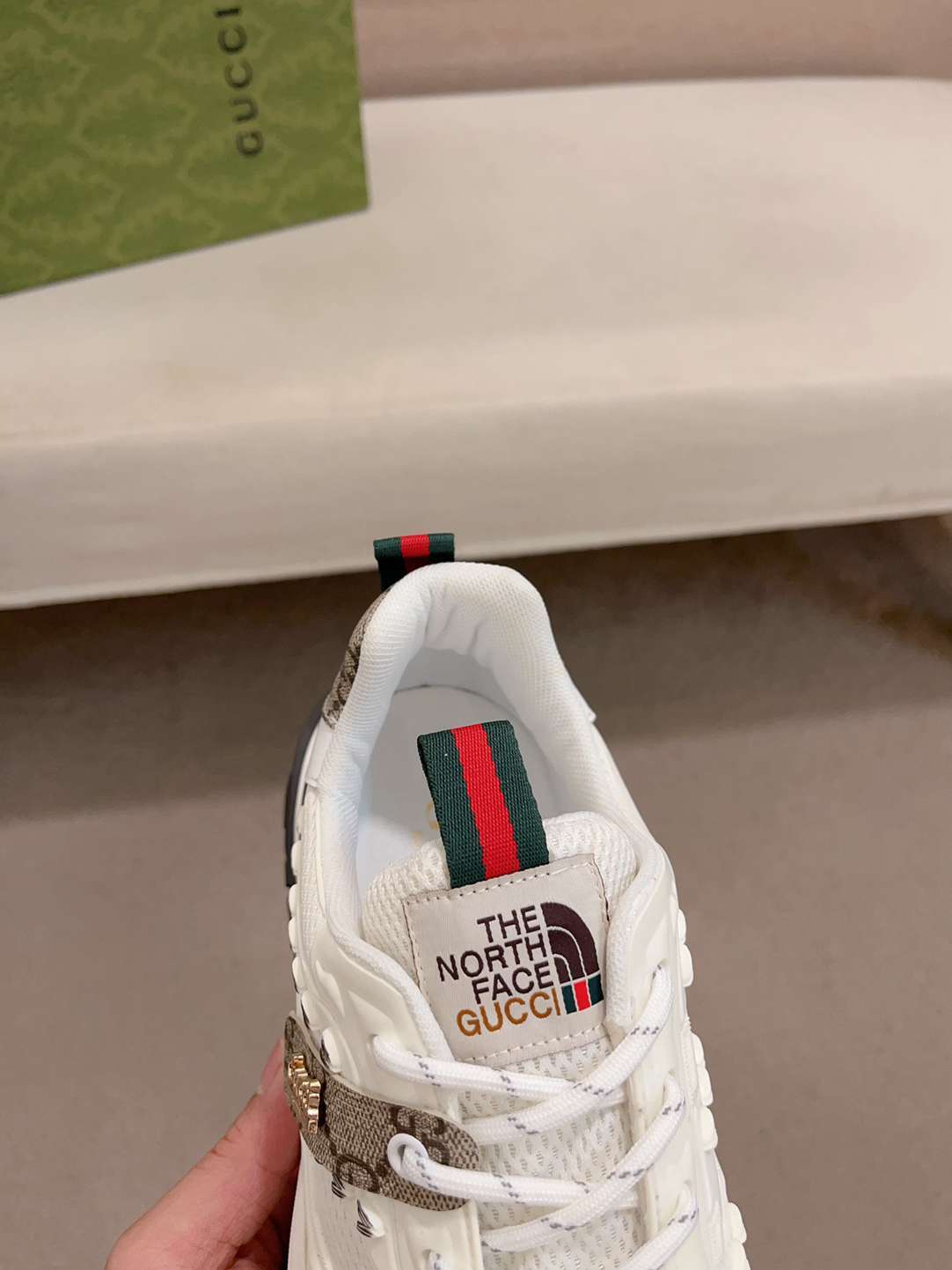 Gucci White Strap Sneakers