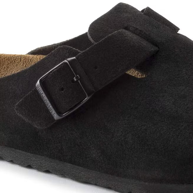 Birkenstock Boston Soft Footbed Suede Nero