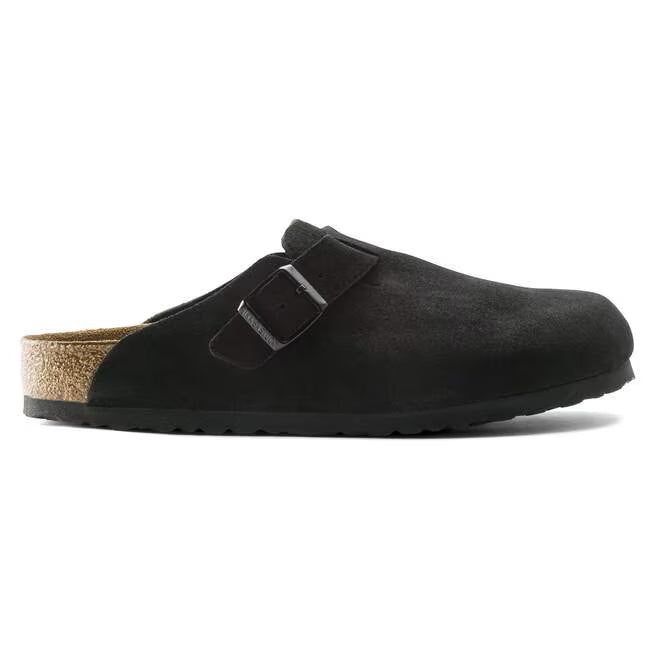 Birkenstock Boston Soft Footbed Suede Nero