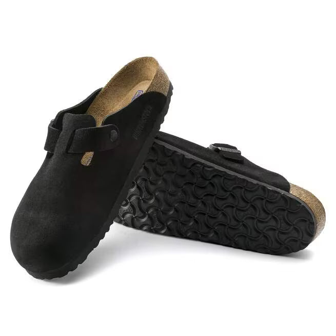 Birkenstock Boston Soft Footbed Suede Nero