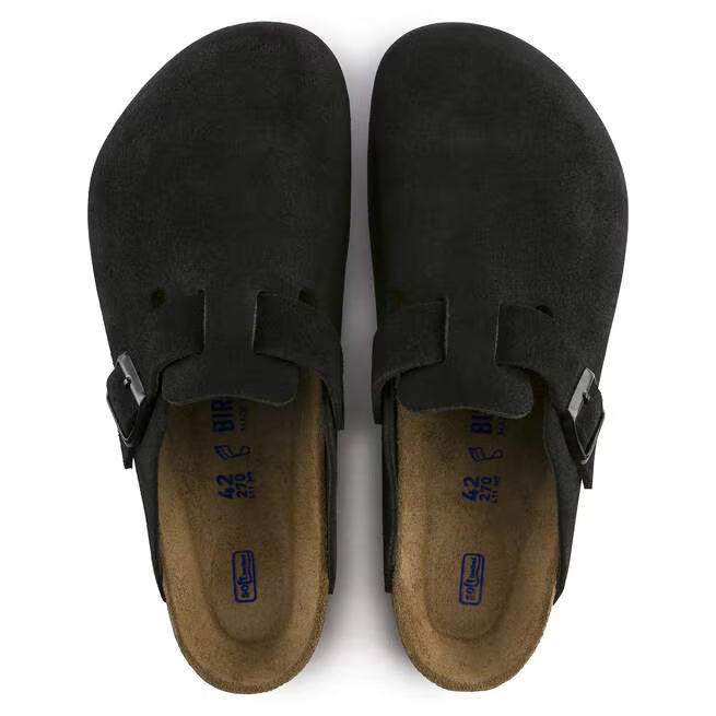 Birkenstock Boston Soft Footbed Suede Nero