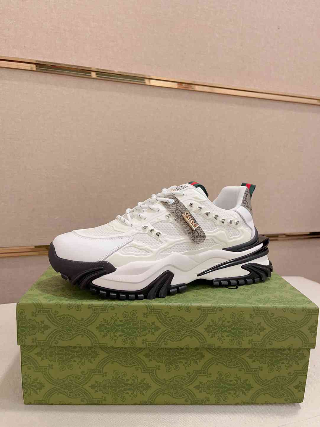 Gucci White Strap Sneakers