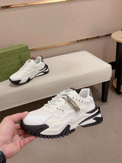 Gucci White Strap Sneakers