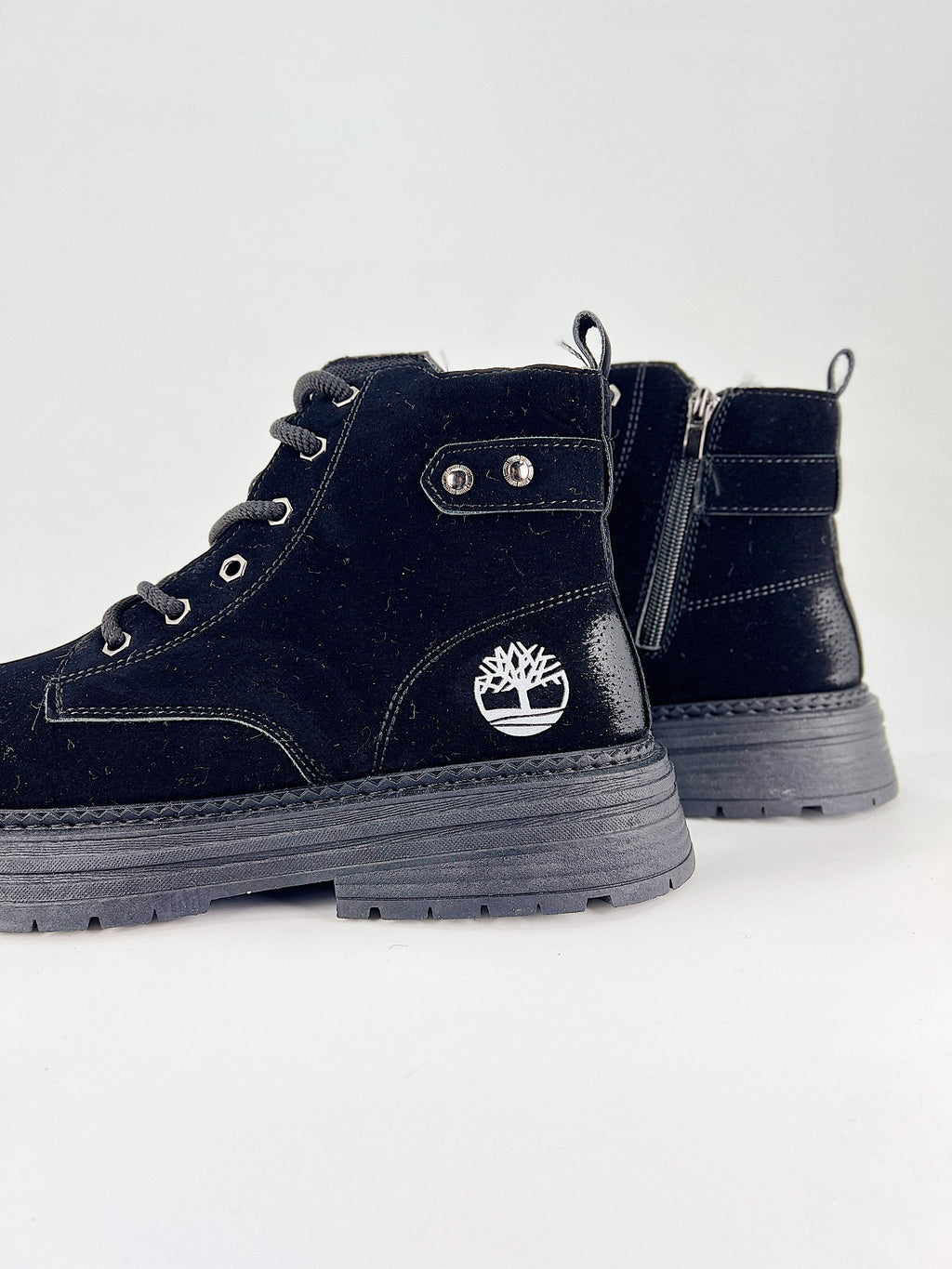 Timberland Black Suede Lug Boots