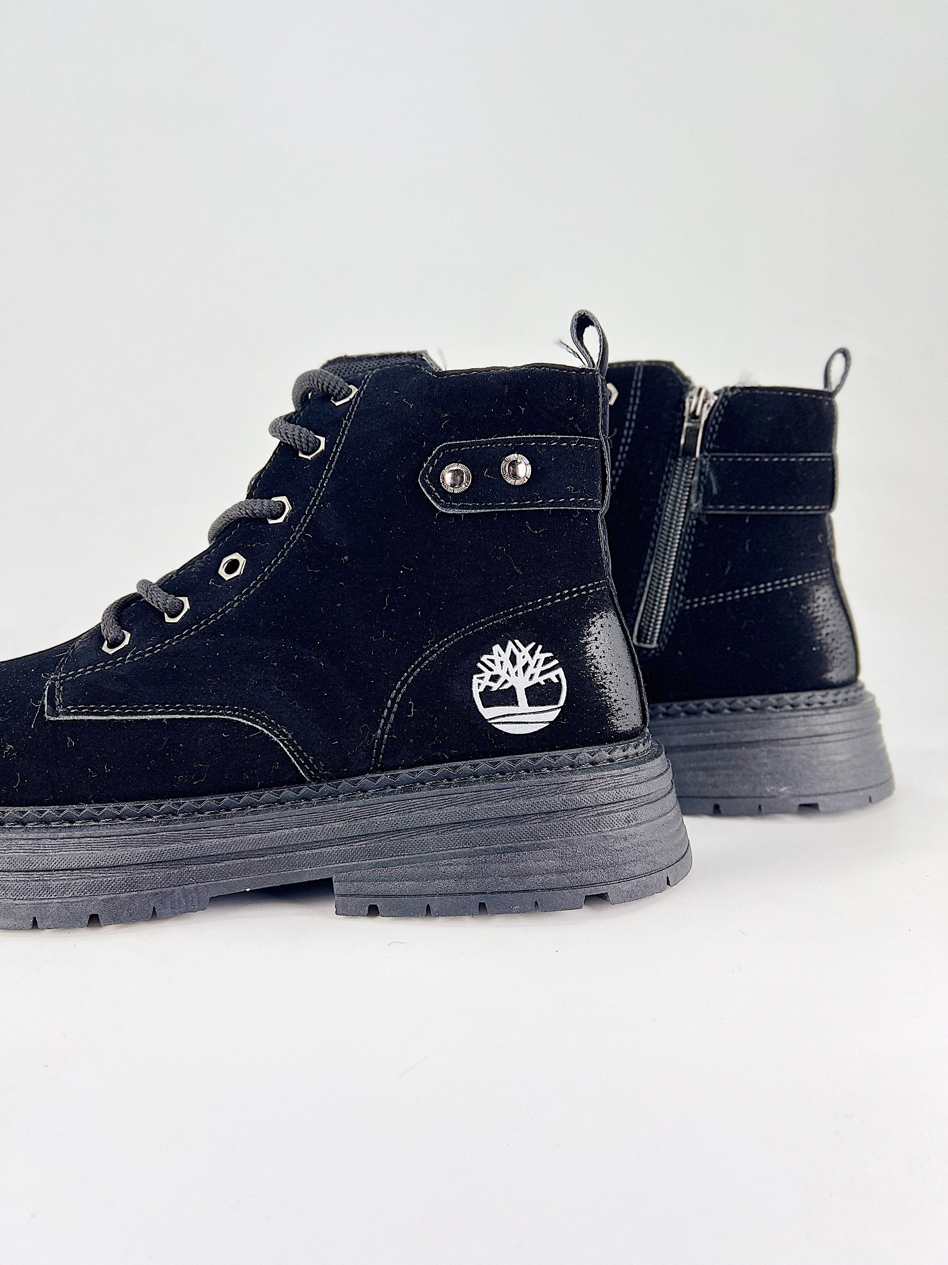 Timberland Black Suede Lug Boots