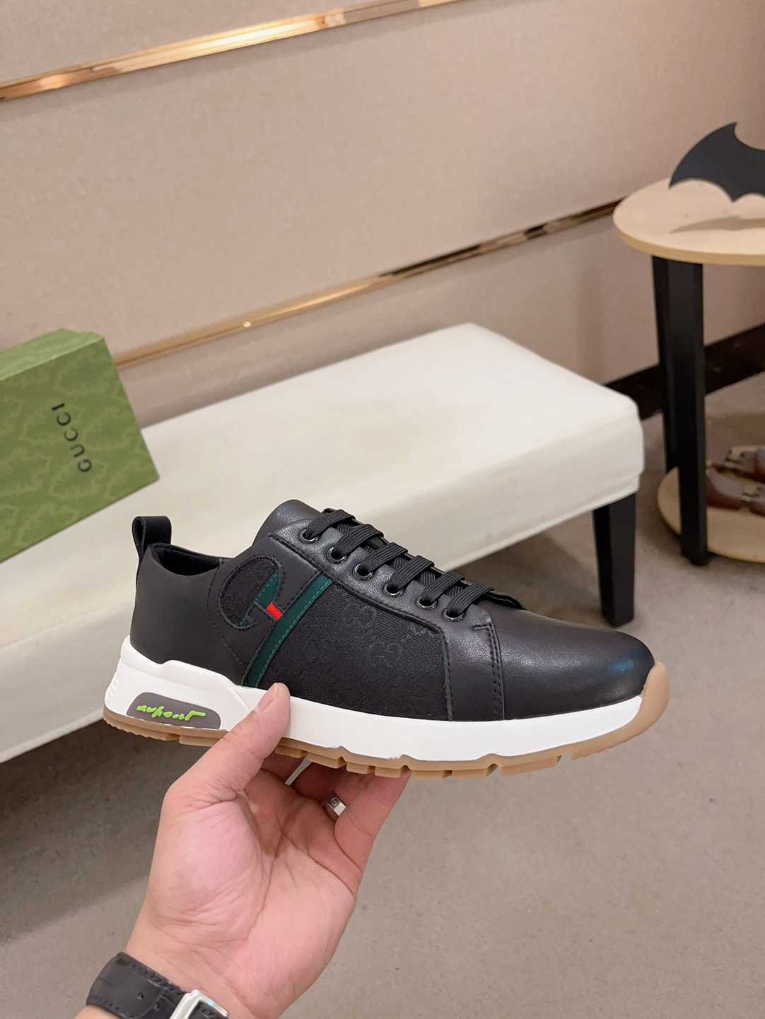 Gucci Web Leather Sneakers