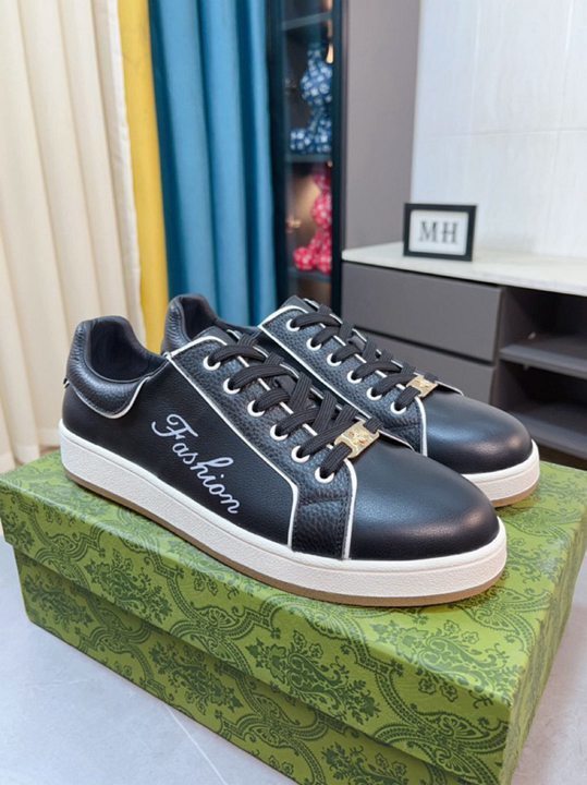 Gucci Black Leather Sneakers