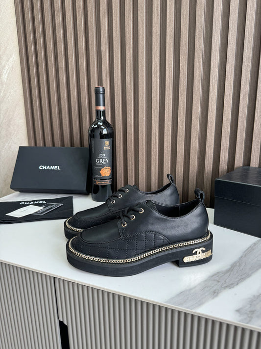 Chanel Quilted Chain Loafers