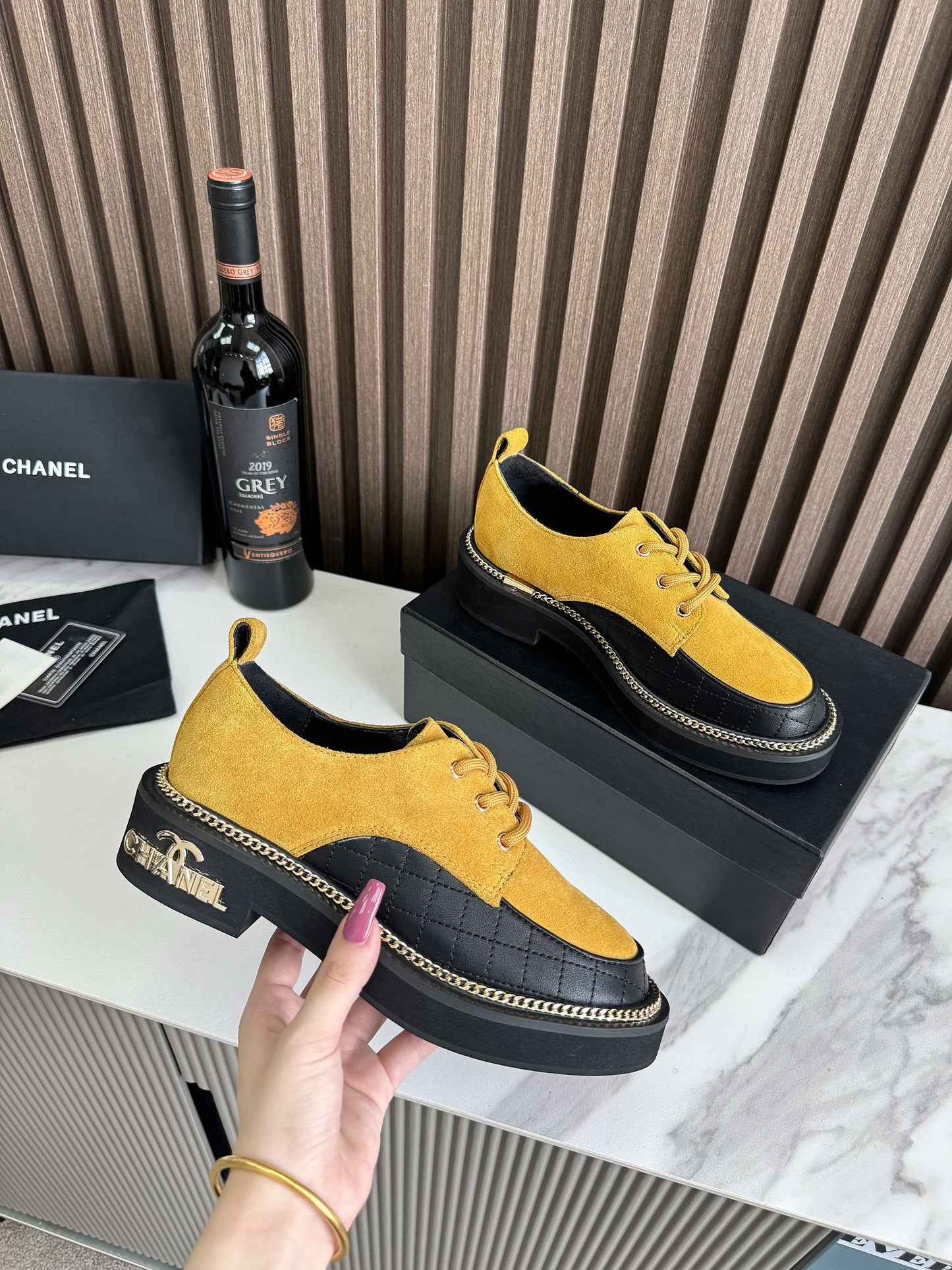 Chanel Geo Chunky Oxfords