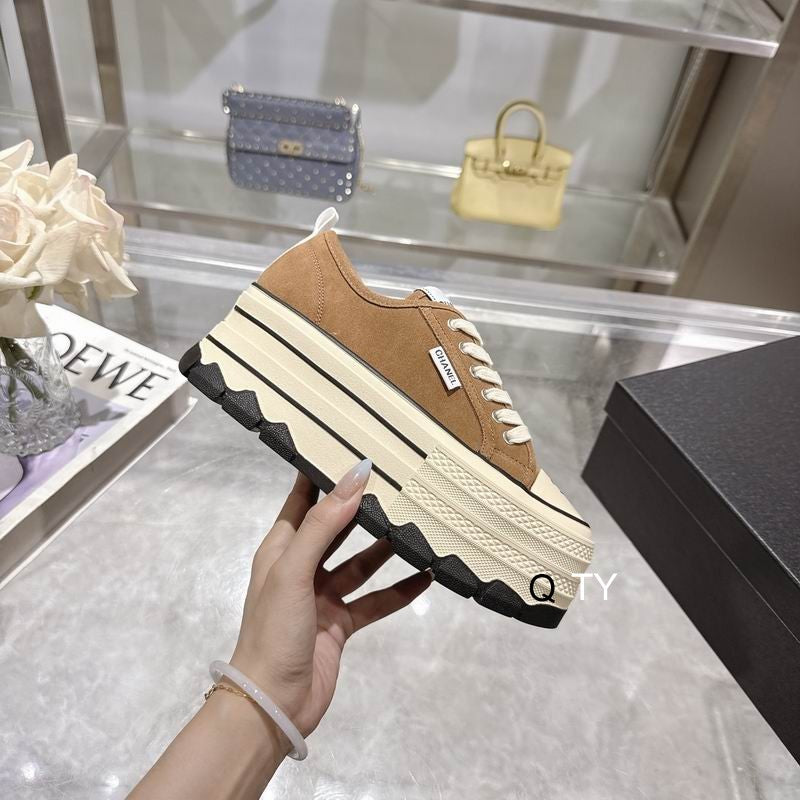 Chanel Platform Sneakers – Brown/White