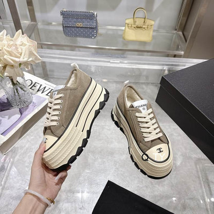 Chanel Platform Sneakers – Brown/White