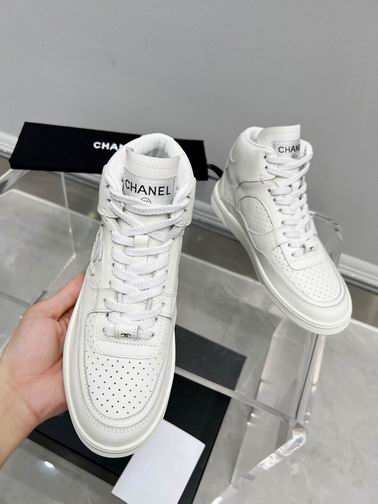 Chanel High-Top Sneakers – White