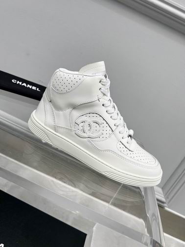 Chanel High-Top Sneakers – White