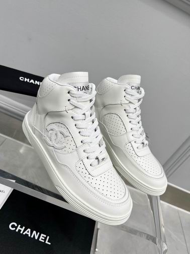 Chanel High-Top Sneakers – White
