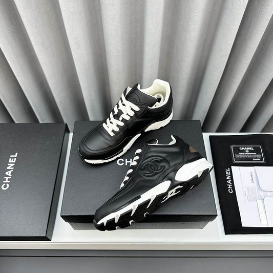 Chanel Black Calfskin Sneakers