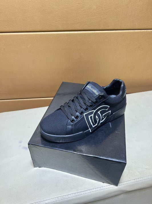 D & G Portofino canvas and leather sneakers