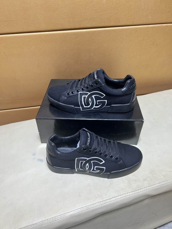 D & G Portofino canvas and leather sneakers